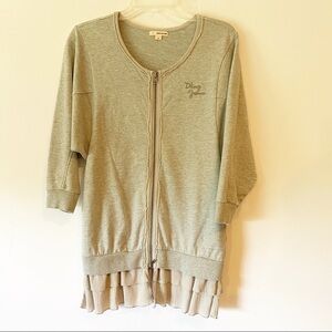 DKNY Jeans Tunic style Shirt Zipup Gray XS